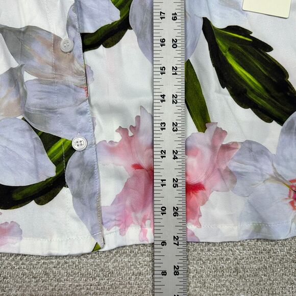 Ted Baker London Sz L Pajama Set Satin Chatsworth Bloom Floral Pink Rose Cottage - Picture 15 of 16